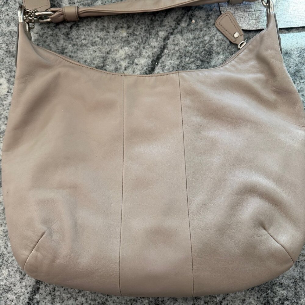 Coach Kristen Taupe Grey Leather Hobo Bag - Picture 15 of 15
